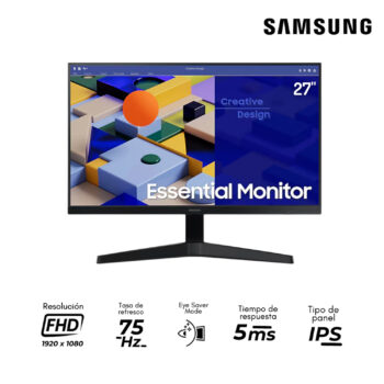 Monitor Samsung 27" LS27C310EALXPE Negro 75Hz 5ms Full HD IPS HDMI VGA
